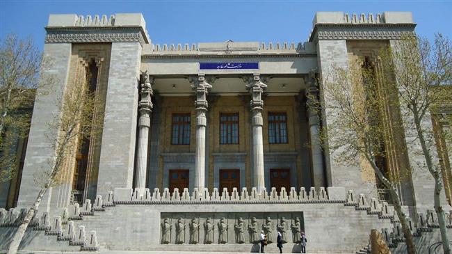 The file photo shows a view of the building of the Iranian Foreign Ministry in Tehran.