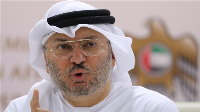 Emirati Foreign Minister Anwar Gargash speaks during a press conference in Dubai on June 18, 2018. (AFP photo)