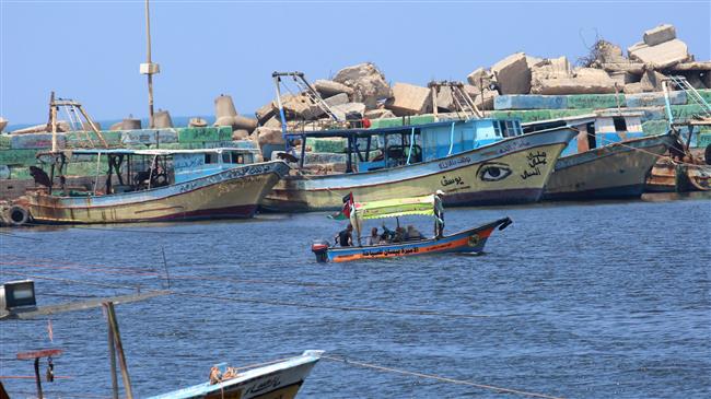 A general view of the port of Gaza shows fishing boats on August 4, 2018. (Photo by AFP)