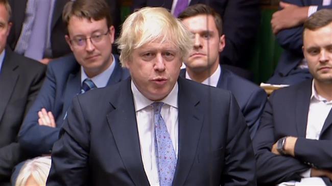 Former British foreign secretary Boris Johnson is seen in this video grab of a parliamentary session. (AFP photo)