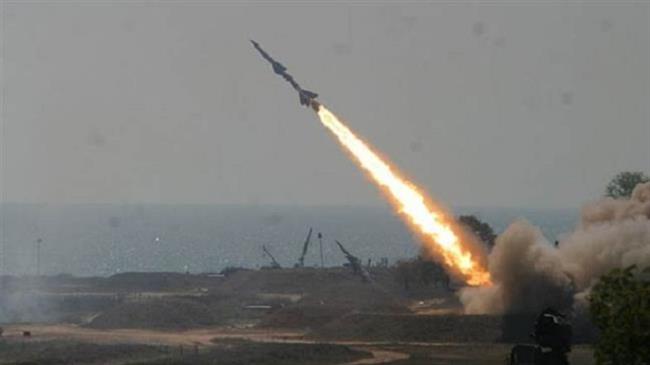 The undated photo shows a Yemeni missile shortly after launch.