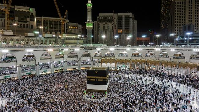 Muslim worshippers circumambulate around the Kaaba, Islam
