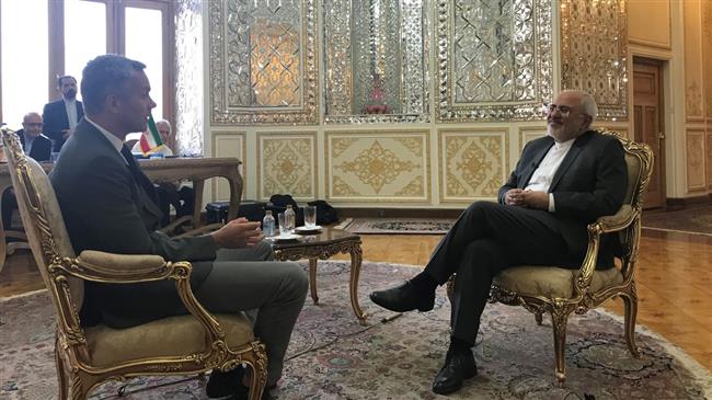 This photo by CNN shows Iranian Foreign Minister Mohammad Javad Zarif talking to the US television channel.