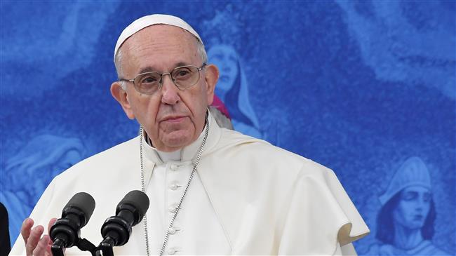 Pope Francis leads the Angelus at the Drum Crescent, Knock, County Mayo on August 26, 2018, on the second day of his visit to Ireland to attend the 2018 World Meeting of Families. (Photo by AFP)