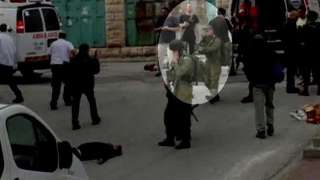 Frame grab shows the moment Israeli trooper Elor Azaria shoots wounded Palestinian Abdel Fattah al-Sharif in the head in the West Bank city of city of al-Khalil (Hebron) in March 2016.