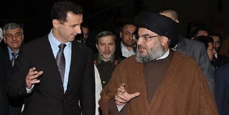 بشار اسد رییس جمهور سوریه در دیدار با سید حسن نصر الله دبیر کل حزب الله