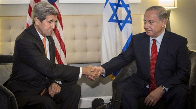 Former US secretary of state John Kerry (L) meets Israeli prime minister Benjamin Netanyahu on October 2, 2015 in New York, on the sidelines of the UN General Assembly. (Photo by AFP)