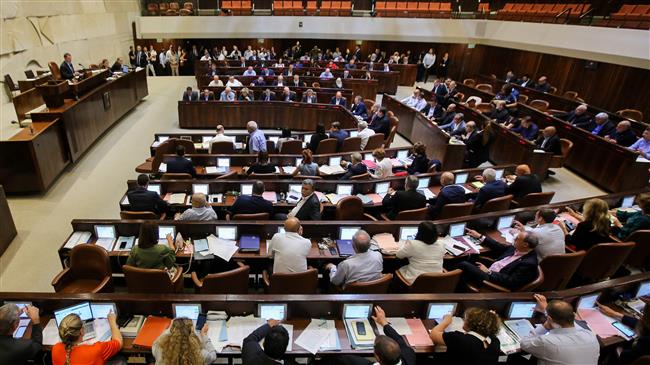 File photo shows a view to a session of the parliament of the Israeli regime in the occupied Palestinian territories.