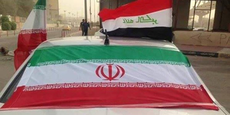 پرچم ایران روی اتوموبیل یک عراقی