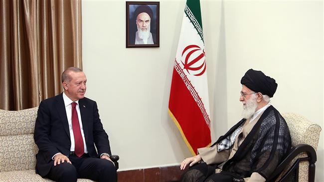 Leader of the Islamic Revolution Ayatollah Seyyed Ali Khamenei (R) and Turkish President Recep Tayyip Erdogan meet in Tehran on September 7, 2018. (Photo by leader.ir)