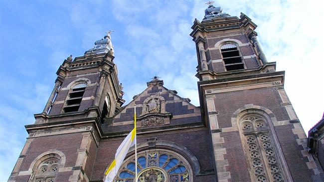 The undated photo shows Sint Nicolaaskerk or the Basilica of Saint Nicholas, a 19th-century Catholic church, in Amsterdam, the Netherlands.