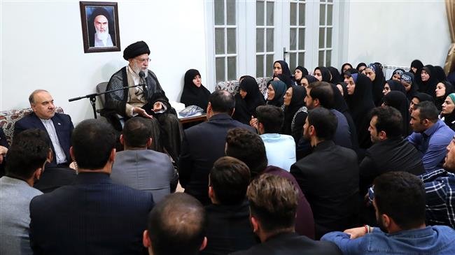 Ayatollah Khamenei speaks in a meeting in Tehran on September 24, 2018 with a group of athletes and medal winners of the 2018 Asian Games in Jakarta, Indonesia. (Photo by leader.ir)