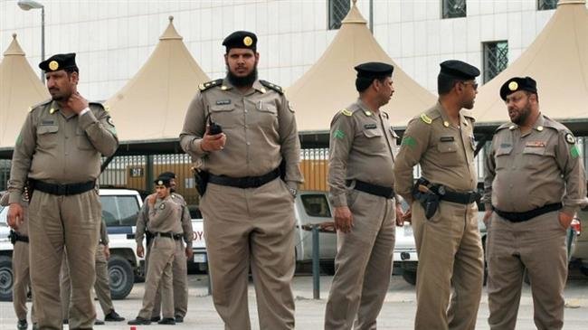 This file picture shows Saudi police officers in Riyadh. (Photo by Reuters)