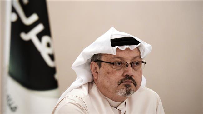 In this file photo taken on December 15, 2014, general manager of Alarab TV, Jamal Khashoggi, looks on during a press conference in the Bahraini capital Manama. (Photo by AFP)