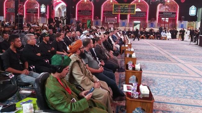 This photo shows attendees of the Fifth Tarateel Sajjadiya International Festival, organized by Imam Hussain Holy Shrine, held from October 5 to 7, 2018, in the Iraqi city of Karbala.