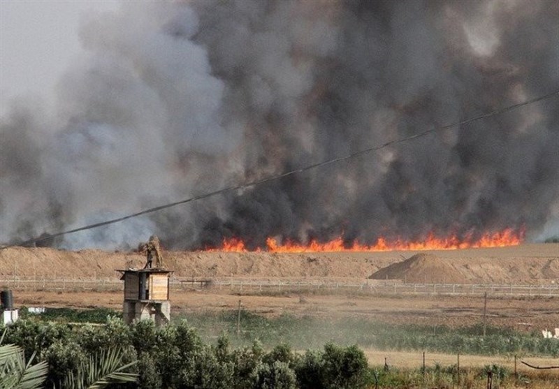 آتش سوزی در مناطق اشغالی فلسطین