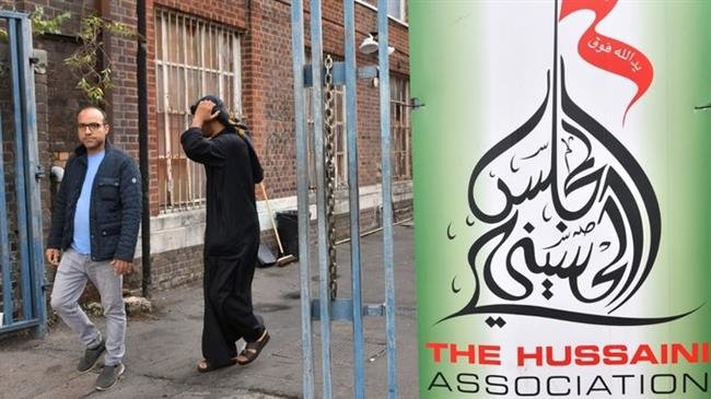 File photo taken on September 19, 2019 shows an entrance to the Hussaini Association in Oxgate Lane, Cricklewood, in London, where three people were injured after a car hit Muslims leaving an annual religious ceremony.