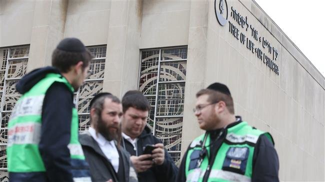 A crew from Chesed Shel Emes Emergency Services and Recovery Unit arrive at the Tree of Life synagogue in the US city of Pittsburgh, Pennsylvania, on October 28, 2018. (Photo by Reuters)