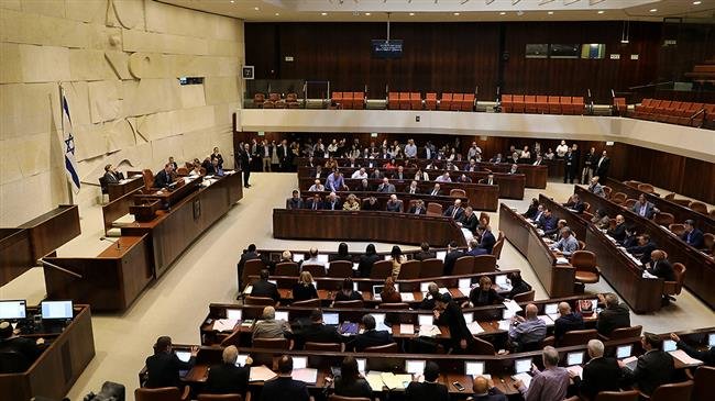 This picture shows a view of the Israeli Knesset (parliament) in session. (Photo by the Yedioth Ahronot daily newspaper)