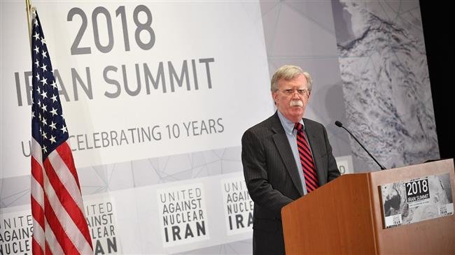 US national security adviser John Bolton speaks at the United Against Nuclear Iran Summit in New York on Sept. 25. (Photo by AFP)