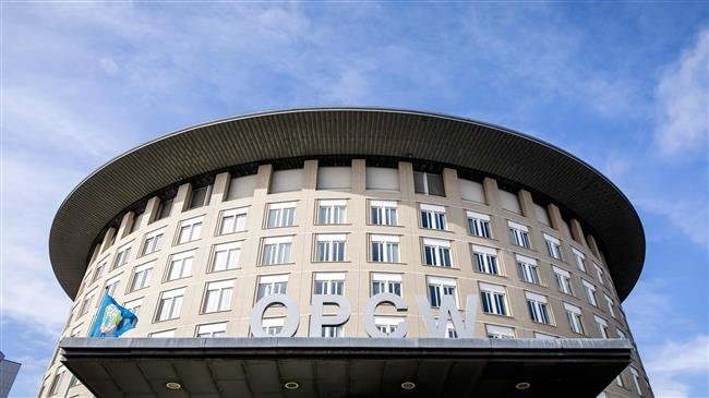 This file photo taken on April 4, 2018 in The Hague shows the headquarters of the Organisation for the Prohibition of Chemical Weapons. (Photo by AFP)