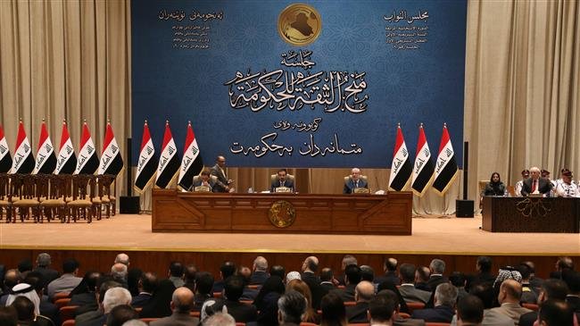 Picture shows the interior of the Iraqi Parliament as seen on October 24, 2018. (Photo by AFP)