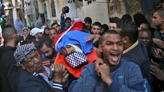 Mourners carry the body of 22-year-old Mohammed Hossam Abdel Latif Habali, who was killed during a clash with Israeli forces in the occupied West Bank earlier in the day, during his funeral in the West Bank city of Tulkarm on December 4, 2018. (Photo by AFP)