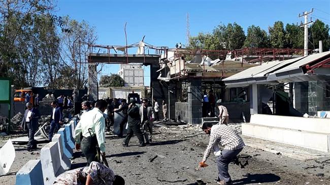 The site of a terror attack in Chabahar, a port city in Iran