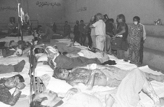 Iranian victims of Iraqi chemical attack during imposed war