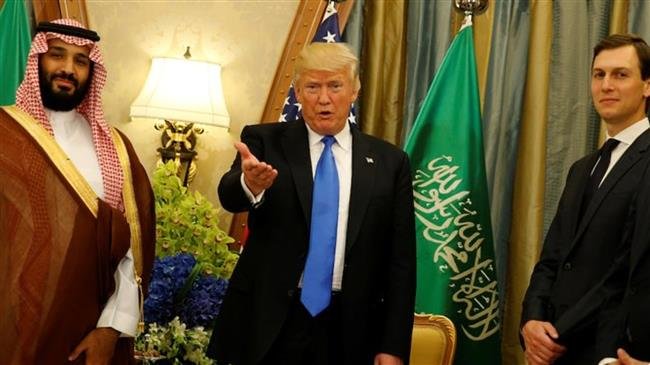 From left: Saudi Crown Prince Mohammed bin Salman, US President Donald Trump, and his son-in-law and senior adviser Jared Kushner