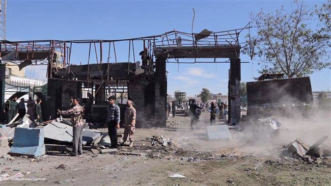 The photo shows a general view of the scene of a terrorist car bombing in front of a police station in Chabahar, Iran, December 6, 2018. (Photo by AFP)