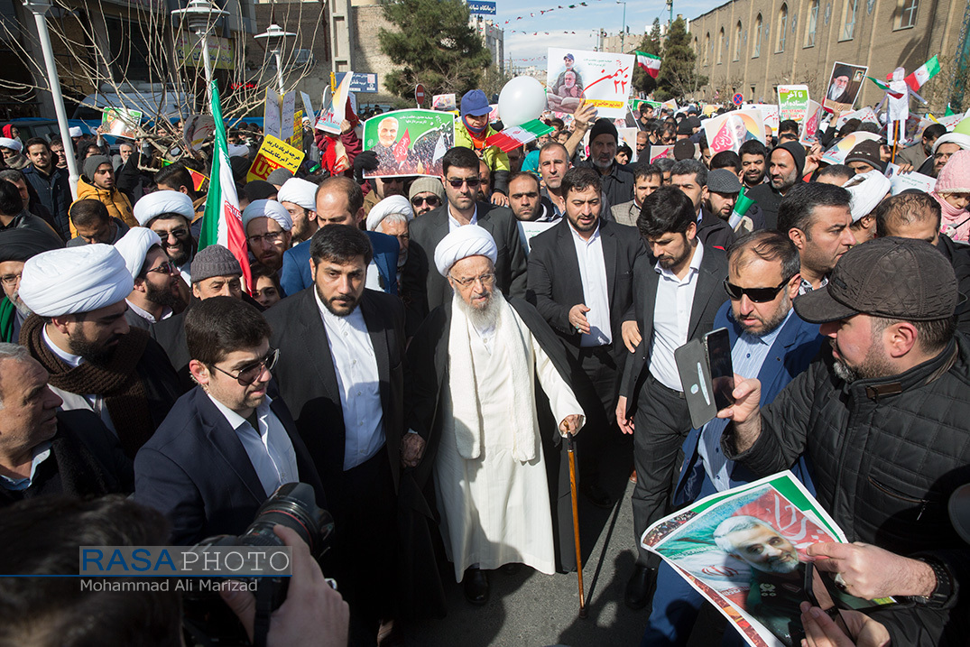 In holy city of Qom, Islamic scholars alongside people attended the rallies In holy city of Qom, Islamic scholars alongside people attended the rallies