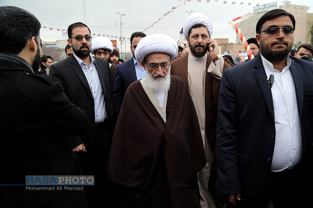 In holy city of Qom, Islamic scholars alongside people attended the rallies In holy city of Qom, Islamic scholars alongside people attended the rallies