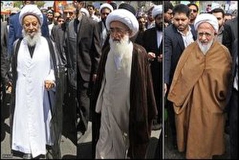 بعثت انقلاب | حضور مراجع تقلید همپای مردم در راهپیمایی پرشور 22 بهمن