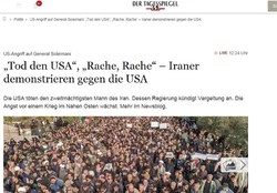 بازتاب اعتراضات گسترده مردم ایران علیه جنایت آمریکا در روزنامه آلمانی