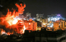 بالگردهای رژیم‌صهیونیستی شمال نوار غزه را بمباران کردند