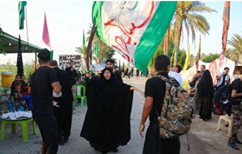 پیاده‌روی در نخلستان کنار فرات| روایتی از یک موکب در طریق العلما