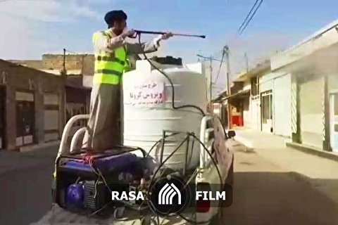 ضدعفونی مناطق محروم اهواز به همت طلاب