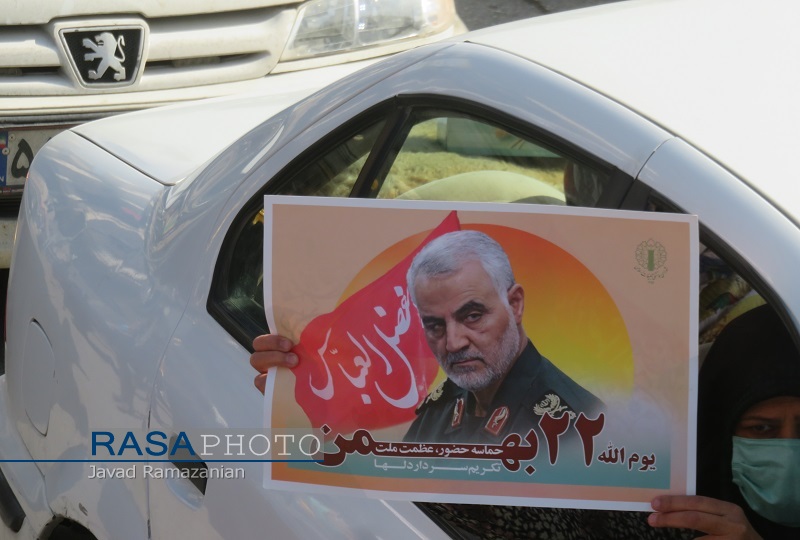 شگفتانه انقلابی مردم دامغان در راهپیمایی خودرویی/ حماسه دیگری در ۲۲ بهمن