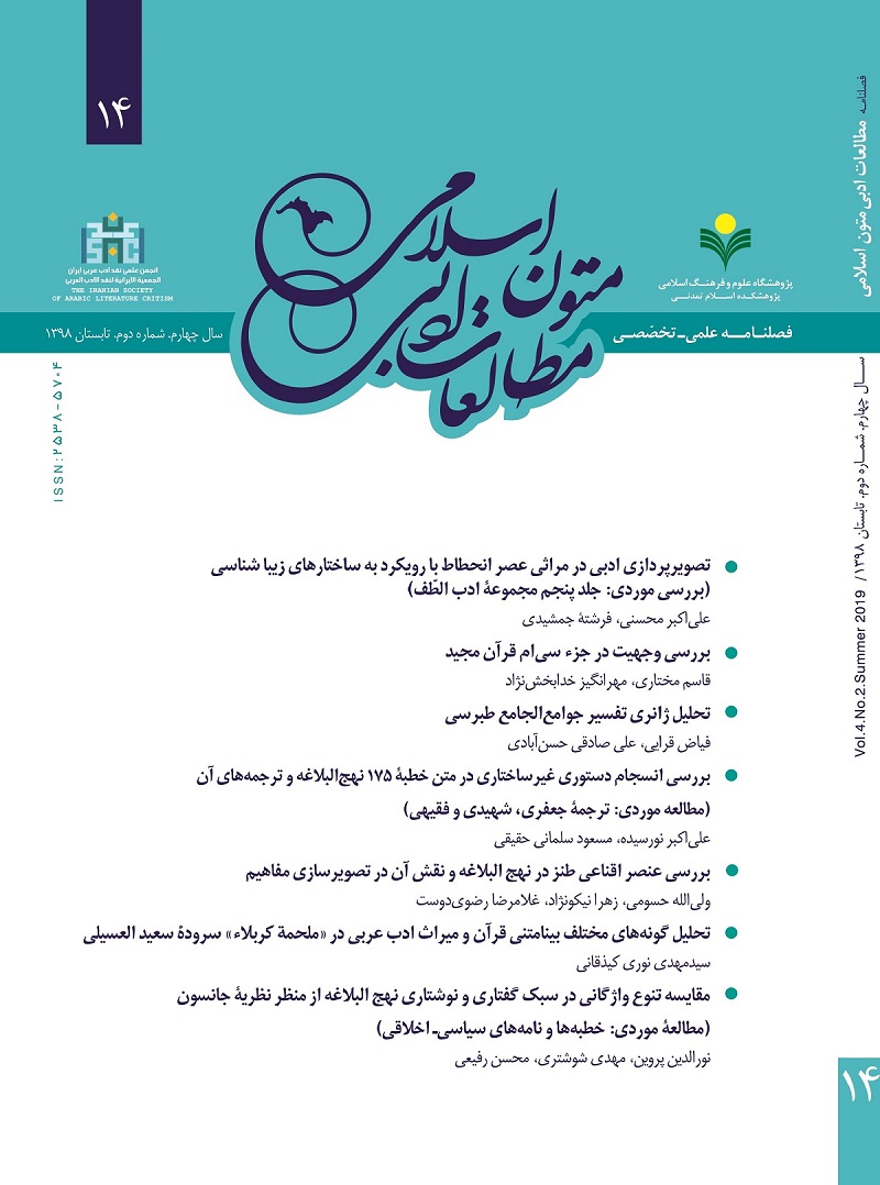 شماره 14 فصلنامه «مطالعات ادبی متون اسلامی» منتشر شد