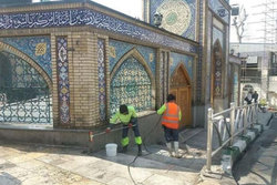 مرمت و تنظیف گنبد امامزاده صالح آغاز شد + عکس