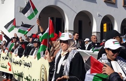 تجمع مراکشی‌ها در محکومیت خیانت امارات و بحرین به مساله فلسطین