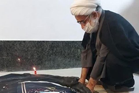 حضور آیت الله تحریری بر مزار استاد خود علامه حسن زاده آملی