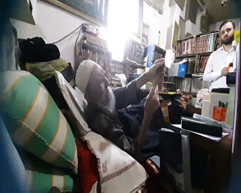 دیدار میهمانان شرکت کننده در کنگره‌ امناء الرسل با آیت الله موسوی الخرسان