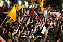 تجمع مردم تهران در اعتراض به جنایت رژیم صهیونیستی