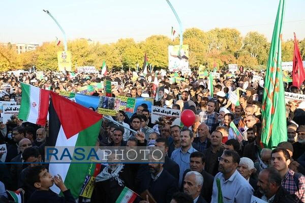 خروش مردم اصفهان در حمایت از زنان و کودکان مظلوم غزه + عکس