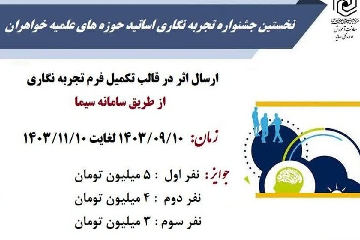 جشنواره تجربه‌نگاری اساتید حوزه‌های علمیه خواهران برگزار می‌شود