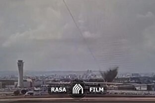 لحظه برخورد موشک یمنی به فرودگاه بن‌گوریون