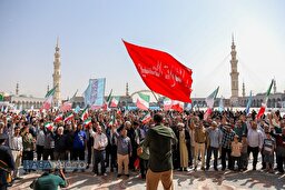تجمع خونخواهی مردم قم و تعویض پرچم مسجد مقدس جمکران