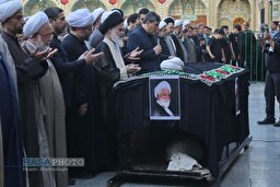 تشییع پیکر آیت‌ الله نعیم آبادی در قم